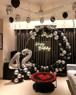 Black Silver Ring Decor