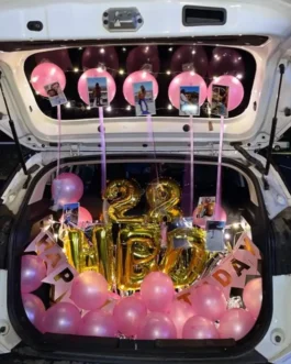 Pink Balloons Car Decoration
