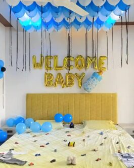 Blue White Baby Welcome Decoration