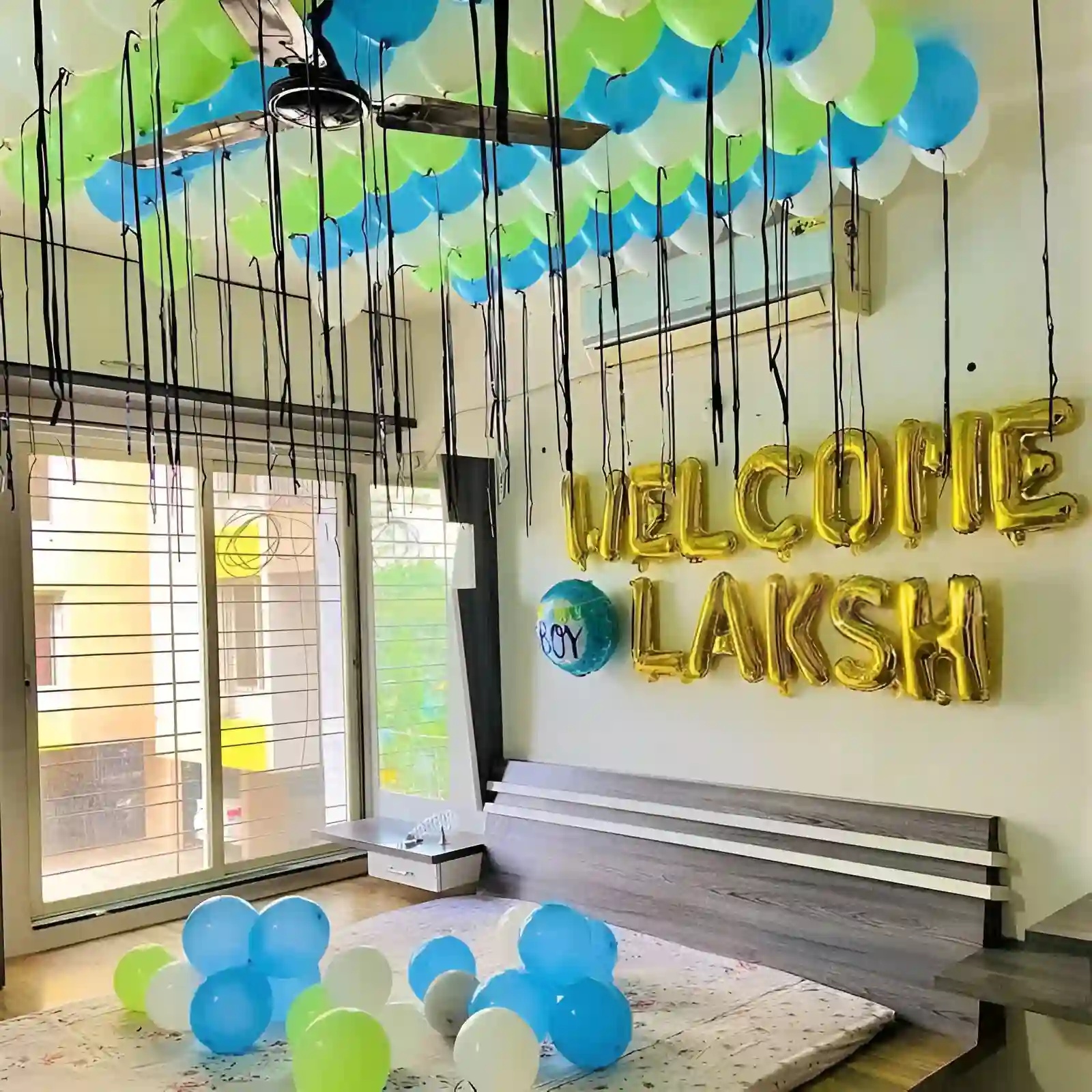 Blue White Baby Welcome Decoration - Image 2