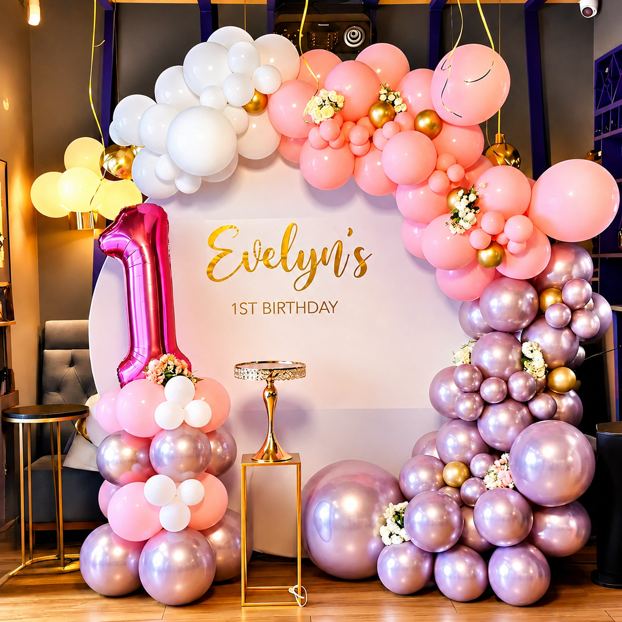 1st Birthday Balloon Decoration
