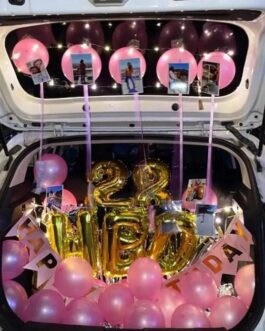 Pink Balloons Car Decoration