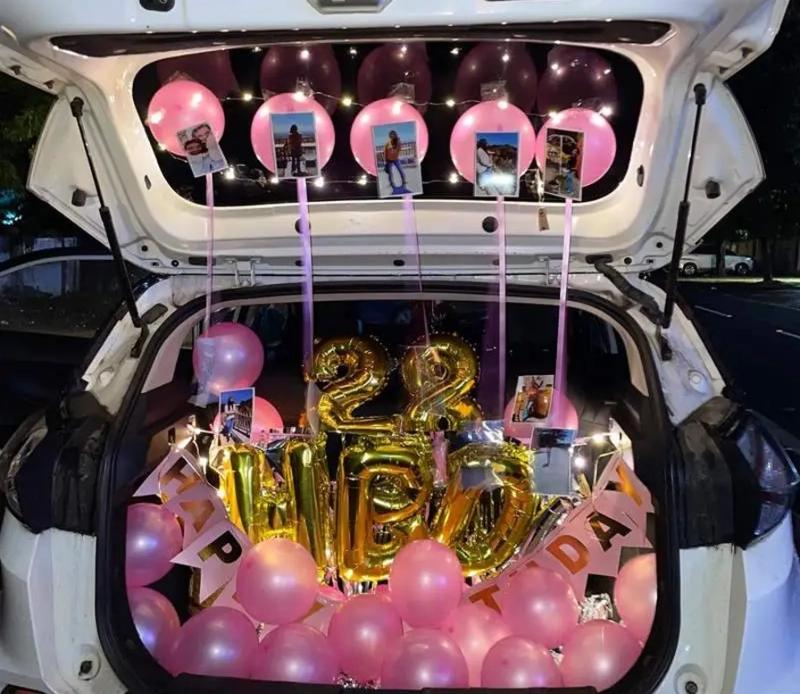 Pink Balloons Car Decoration - Image 2