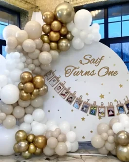 Elegant First Birthday Balloon Decor