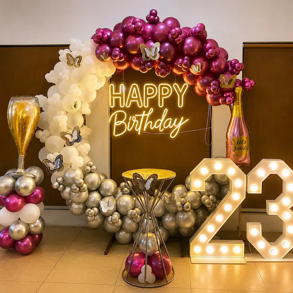 Elegant Butterfly Birthday Balloon Decoration