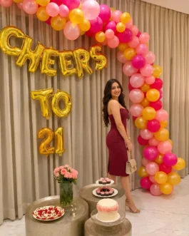 21st Birthday Balloon Arch Decoration