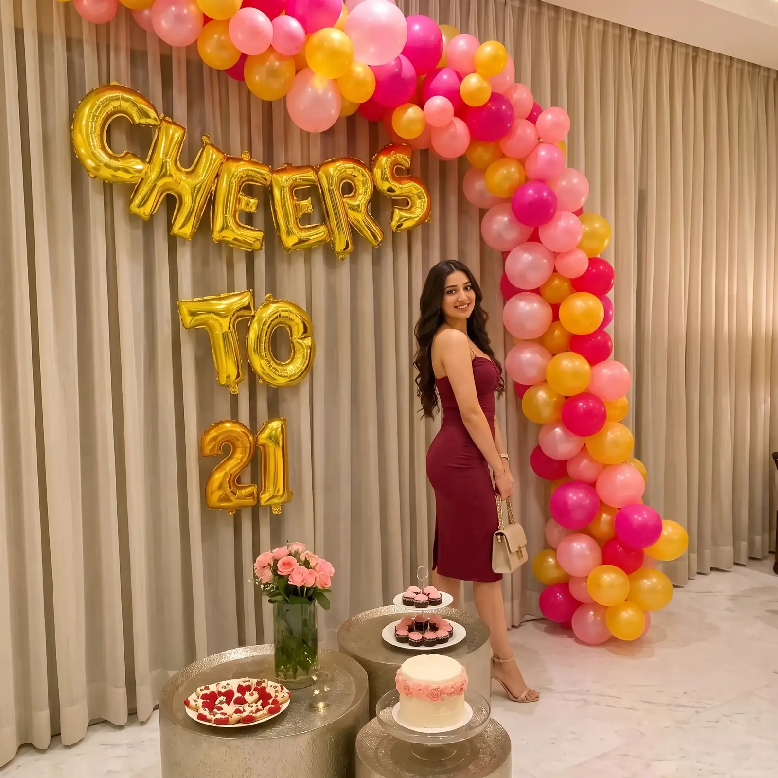21st Birthday Balloon Arch Decoration - Image 2