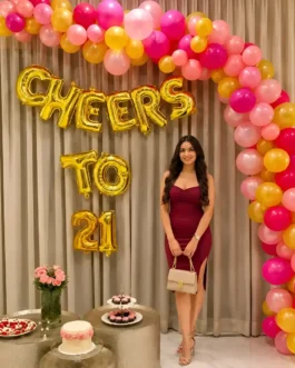 21st Birthday Balloon Arch Decoration
