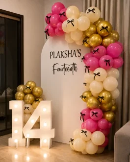 Birthday Backdrop Decor in Bow Theme