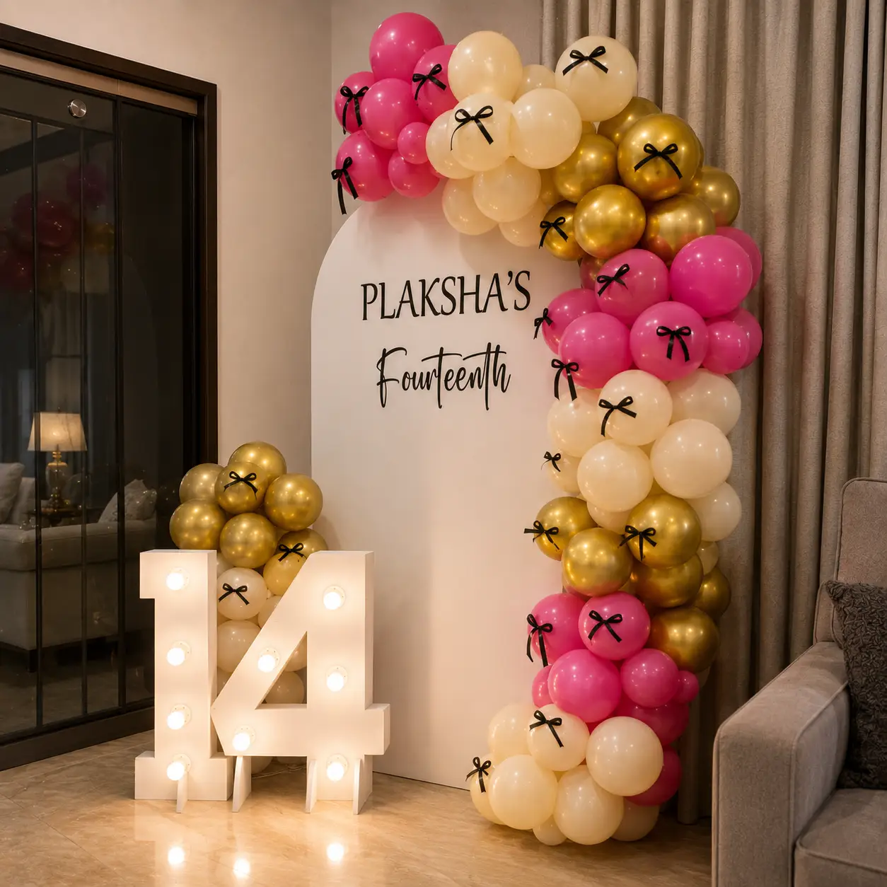 Birthday Backdrop Decor in Bow Theme - Image 2