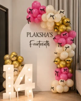 Birthday Backdrop Decor in Bow Theme