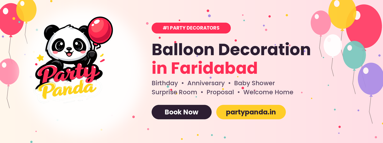 Decorative balloons arranged for a celebration