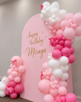 Pink Birthday Balloon Backdrop